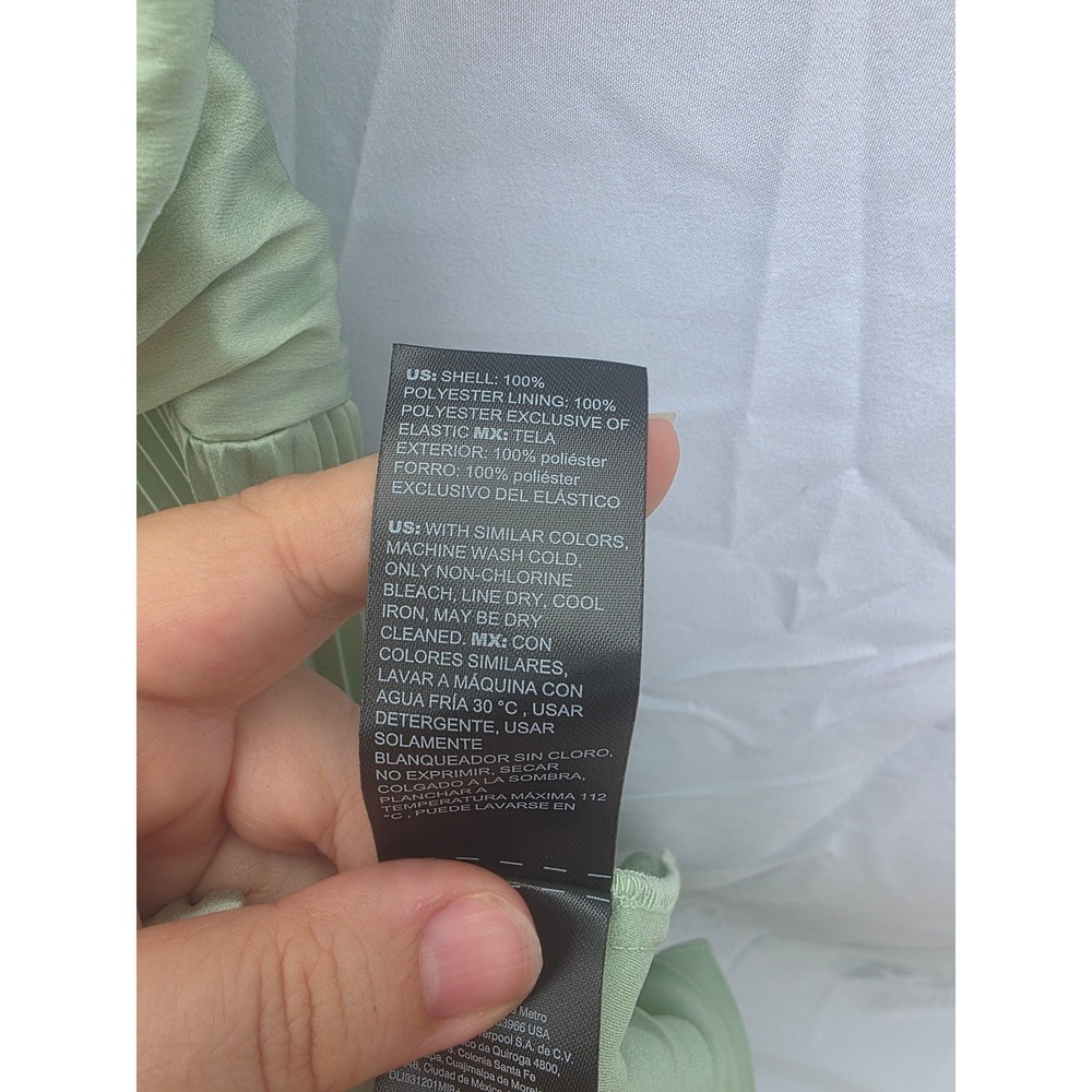 White House Black Market Sage Green Pleated Maxi Dress NWT Size 00 - Picture 8 of 9